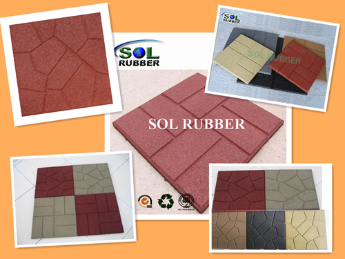 Rubber tile with 2x2