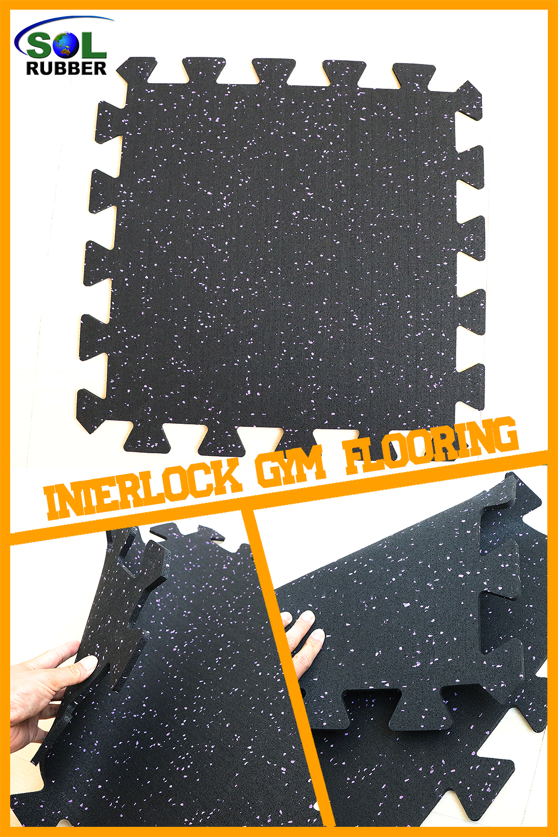 SOL RUBBER interlocking gym floor rubber tiles (156)