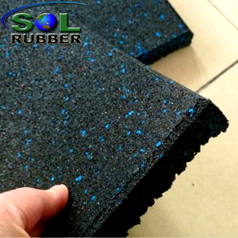 Safe Sound Absorbent Rubber Gym Flooring Tiles 15mm