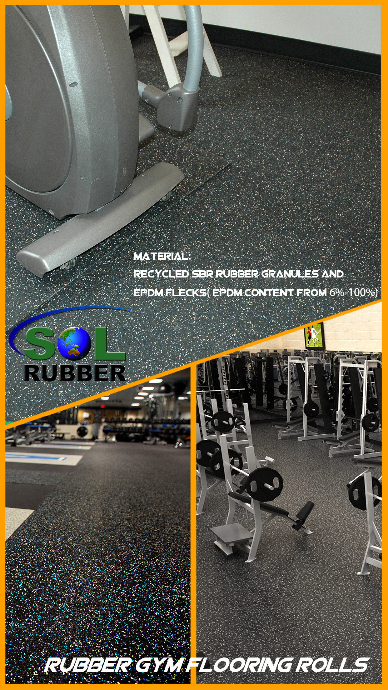 Anti-shock GYM Rubber Rolls - Buy Fire Resistance Floor, rubber floor ...