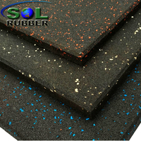SOL RUBBER wholesale rubber gym flooring mat used EPDM granules surface, bigger SBR granules bottom