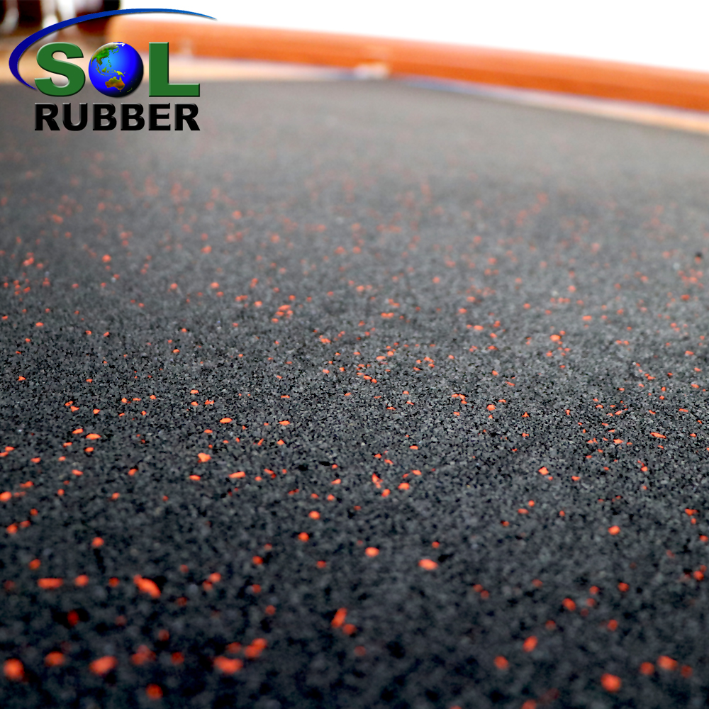 SOL RUBBER wholesale rubber gym flooring tile EPDM particles mixed with fine SBR bodies