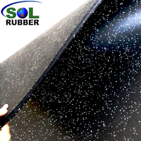 SOL RUBBER wholesale rubber gym flooring mat rubber roll surface, bigger SBR granules bottom