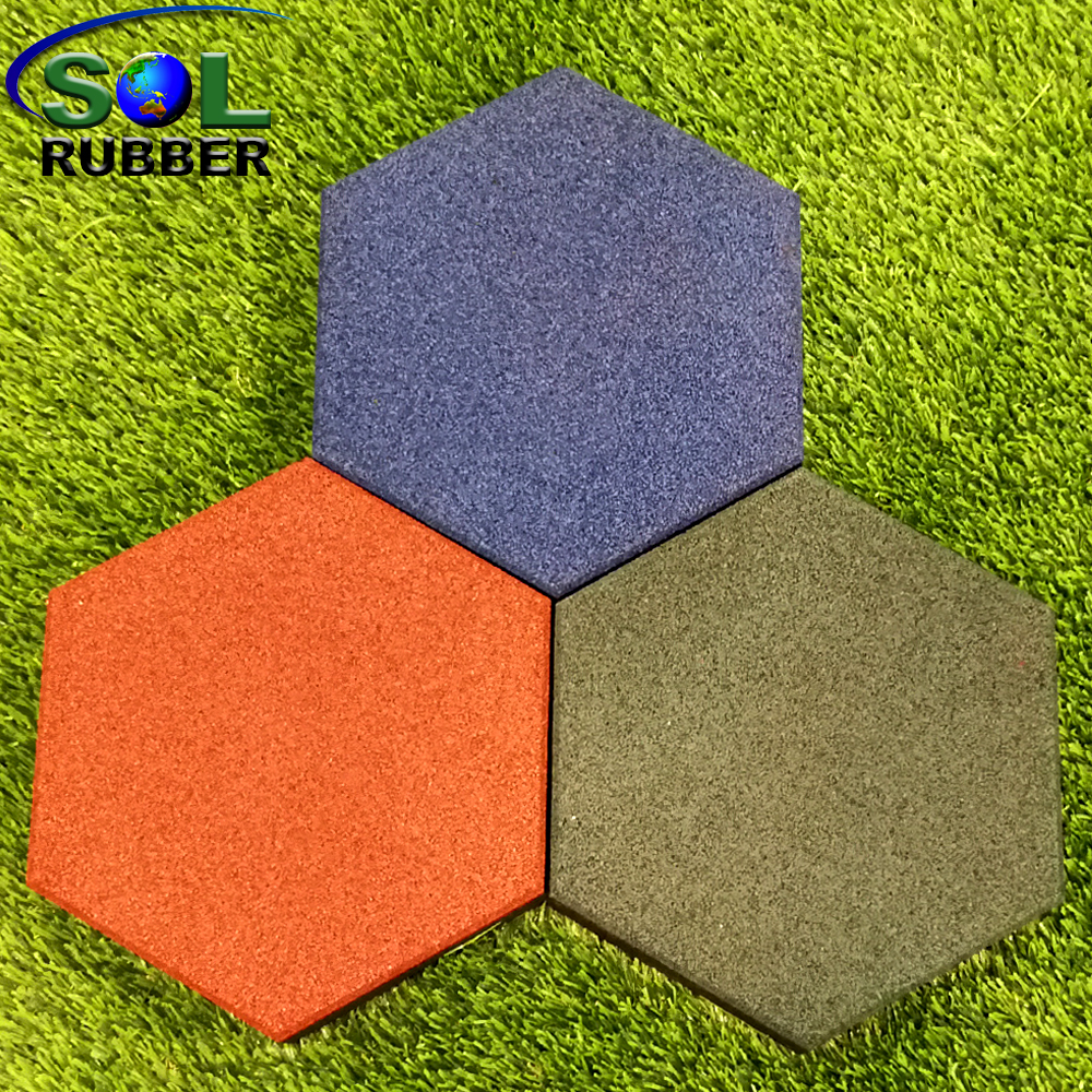 Sol Rubber Outdoor Safety Playground Garden Rubber Floor Tiles Mat Fine