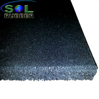 SOL RUBBER wholesale rubber gym flooring mat fine SBR granules surface, bigger SBR granules bottom