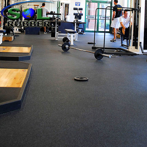 Recycled Rubber Commercial Fitness Rubber Gym Flooring Roll Mat