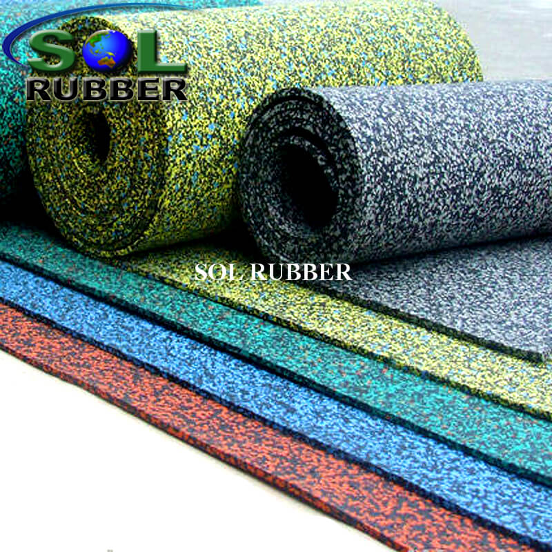 Colorful EPDM Flecks GYM Rubber Roll Flooring 
