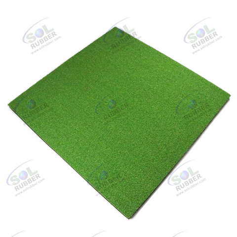 SOL RUBBER Artificial grass gym fitness floor rubber tile mat flooring