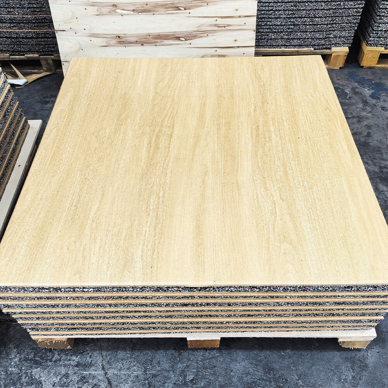 20mm Thick Wood Grain Surface Fitness Equipment Composite Gym Rubber Floor Tile