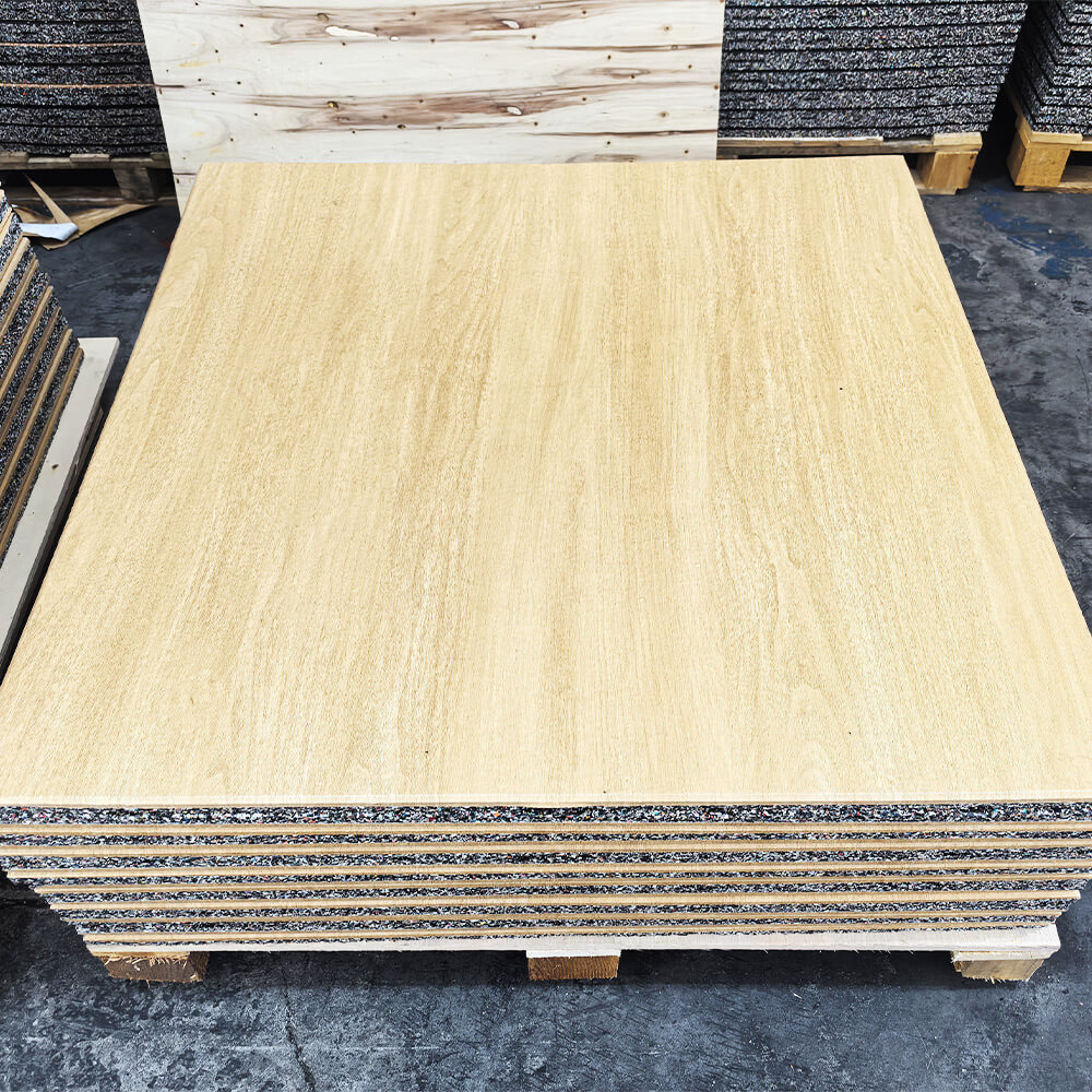 20mm Thick Wood Grain Surface Fitness Equipment Composite Gym Rubber Floor Tile