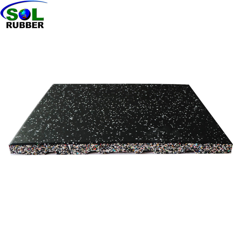 500mm Width EPDM Flecks Gym Floor Rubber Mat 20mm Thick Interlock