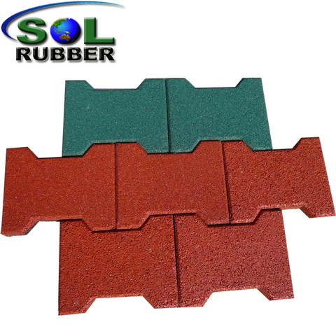 30mm Thickness Gray Playground Stable Dog Bone Rubber Tiles