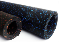 3mm-12mm Black with 10% Colorfull Dot Surface Rubber Gym Floor Mat