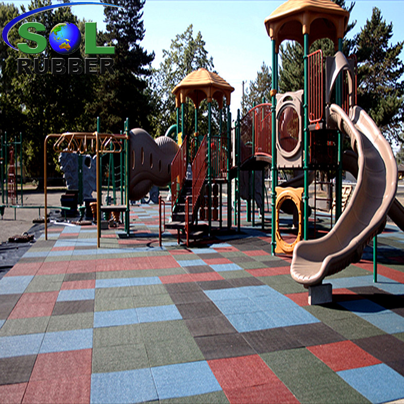 40mm Children Protection Outdoor Gym Rubber Flooring Tiles