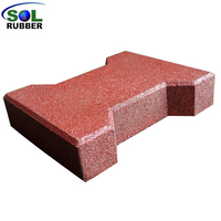 30mm Thickness Gray Playground Stable Dog Bone Rubber Tiles
