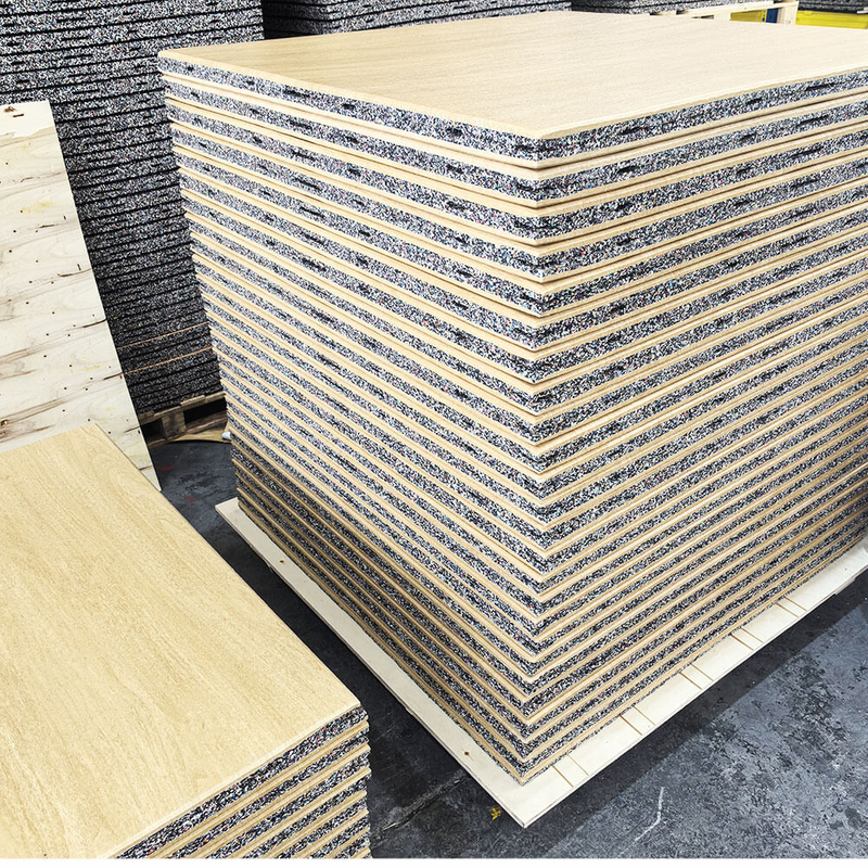 20mm Thick Wood Grain Surface Fitness Equipment Composite Gym Rubber Floor Tile