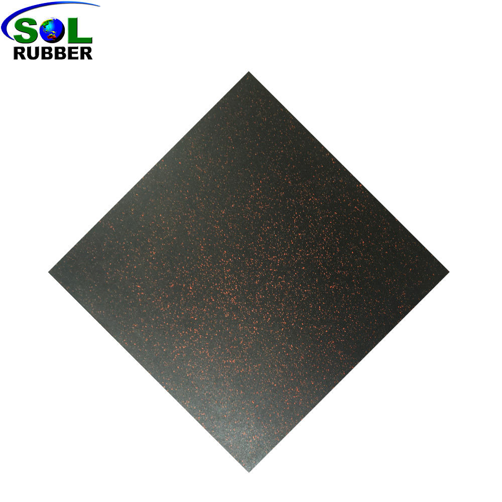 SLGT-Red SOL RUBBER Gym Exercise Epdm Rubber flooring mat Tiles for Use in Gymnasiums Rubber floor tiles