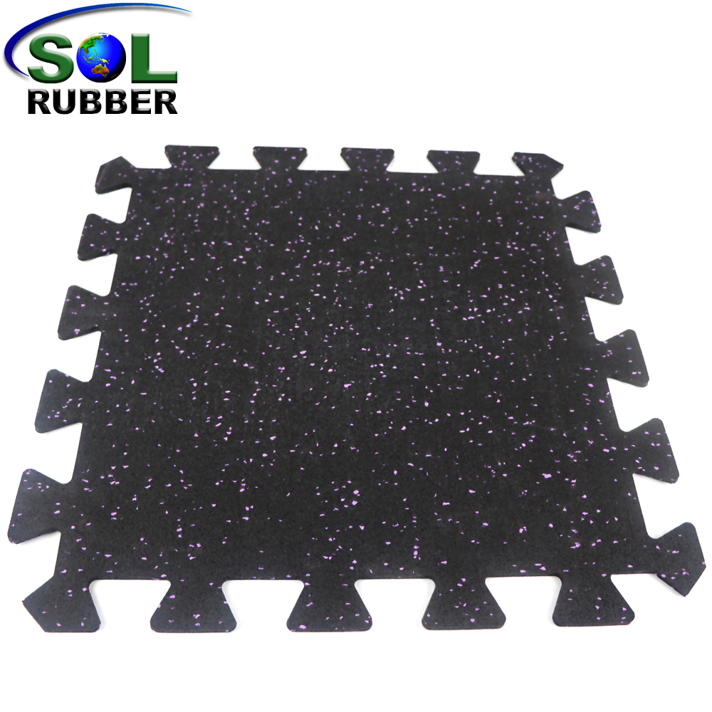 Easy Install Home Gym Interlock Rubber Flooring Mat