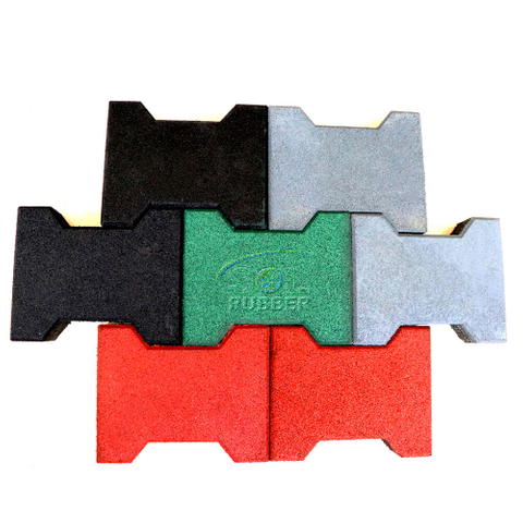 Gym Stable Playground Dog Bone Shape Rubber Tile Pavers 45mm
