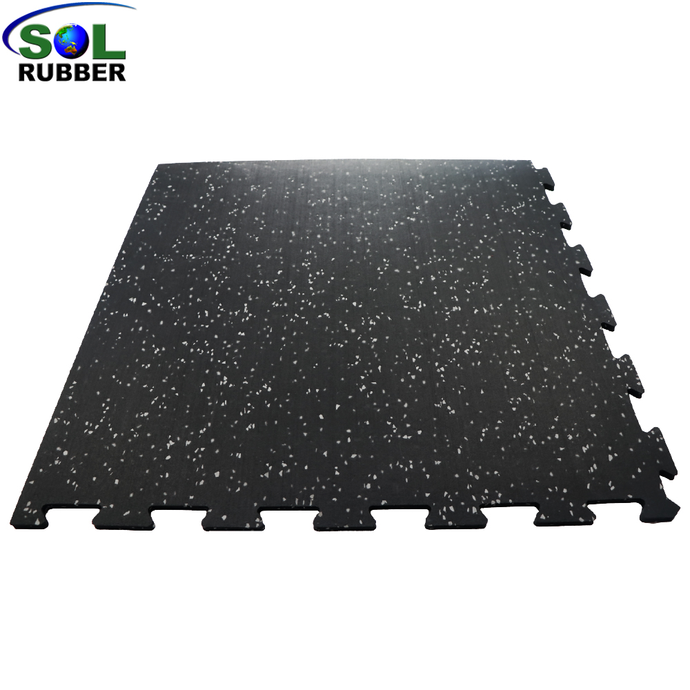 SOL RUBBER EPDM Flecks Fitness Interlock Gym Flooring Rubber Tile Mat