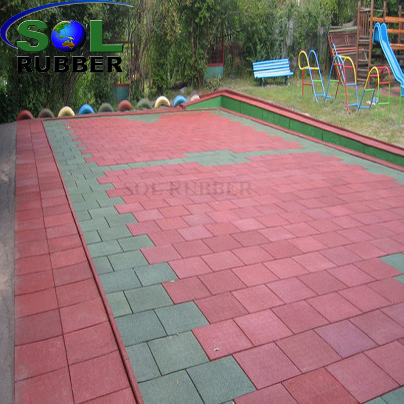 40mm Children Protection Outdoor Gym Rubber Flooring Tiles