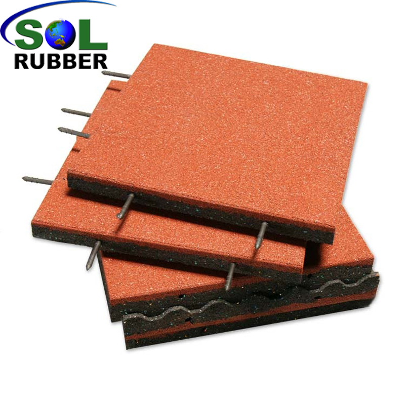 40mm Children Protection Outdoor Gym Rubber Flooring Tiles