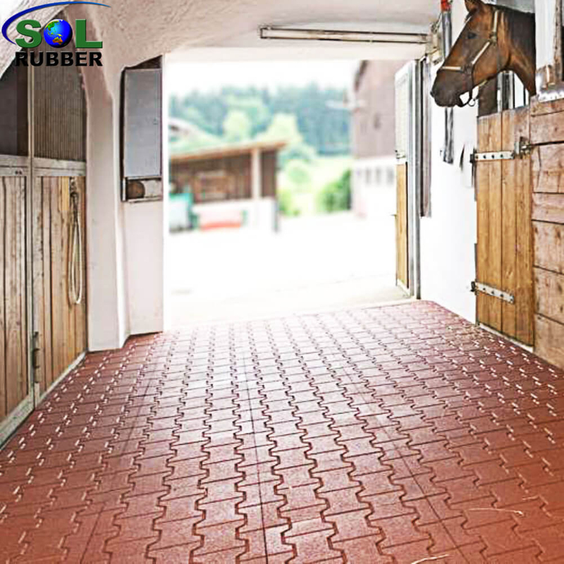 25mm Equine Protection Outdoor Dogbone Rubber Paving Brick