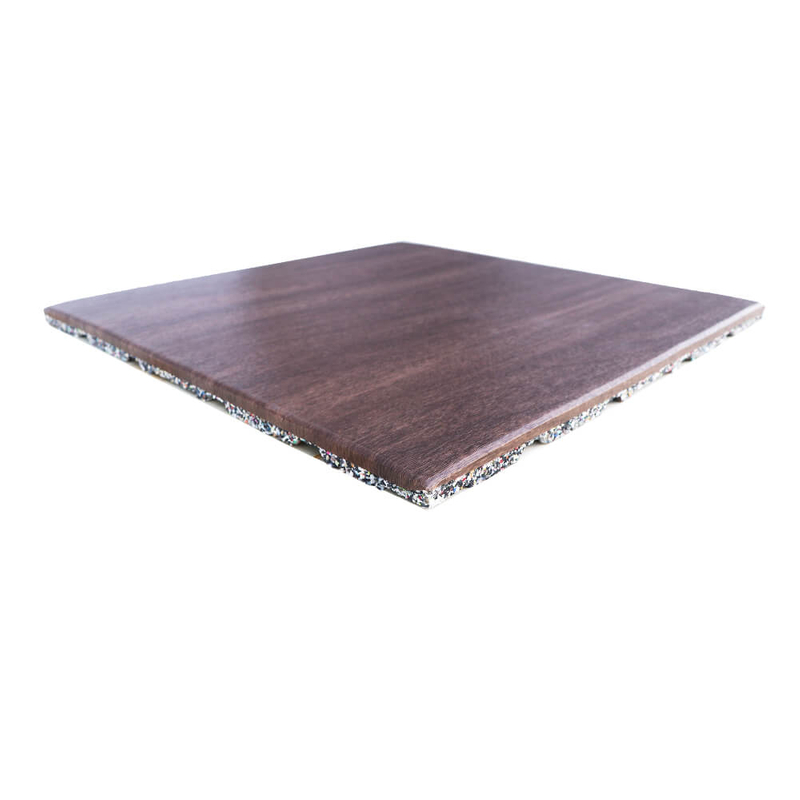 Household Noise Reduction Wood Grain Interlock Gym Rubber Floor Tiles