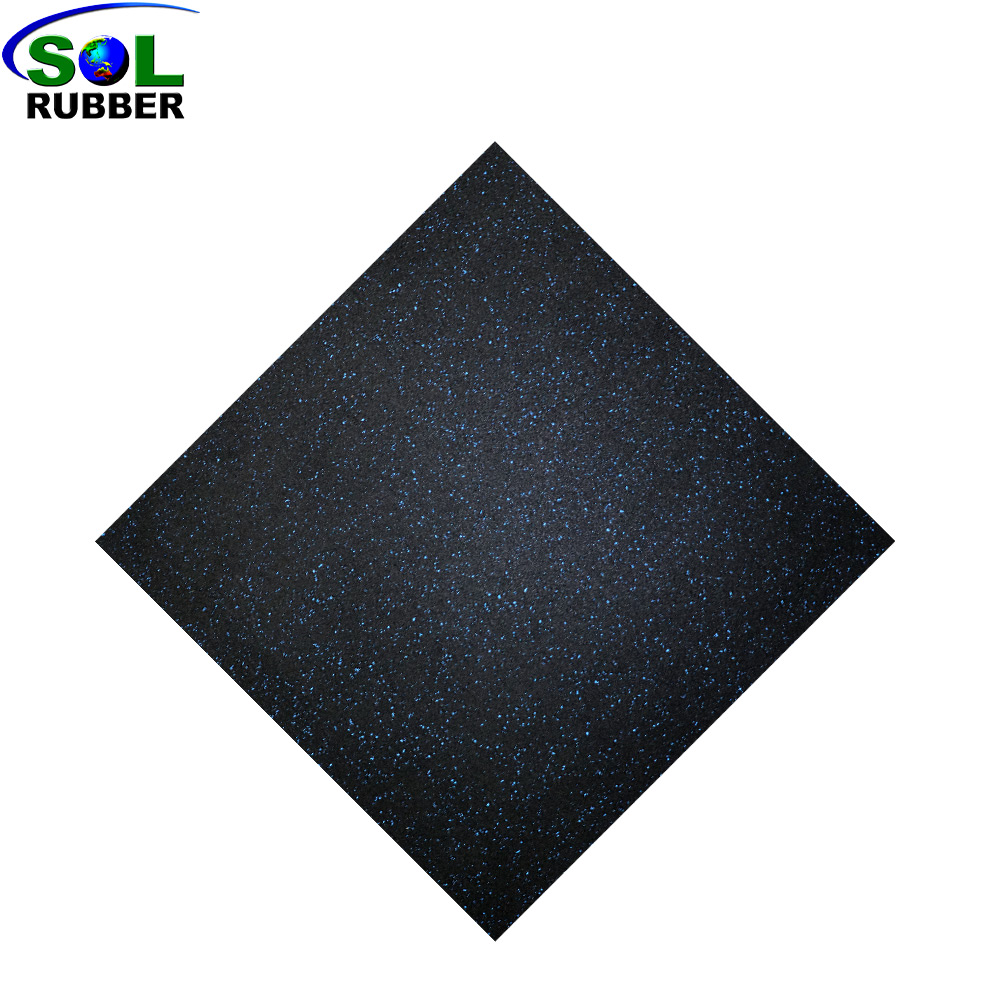 SLGT-Blue-SOL RUBBER Non-Toxic Fitness Rubber Floor Mat Protective Gym Flooring for Weights