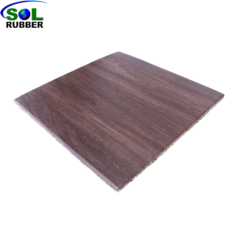 Wood Grain Odorless Absorption Gym Equipment Rubber Gym Floor Mat