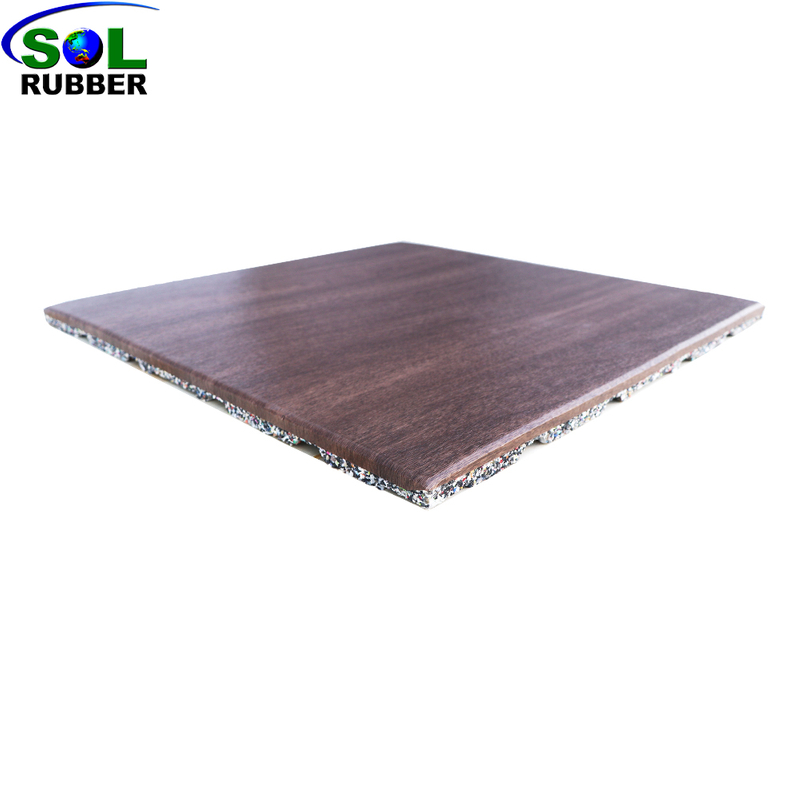 Wood Grain Odorless Absorption Gym Equipment Rubber Gym Floor Mat
