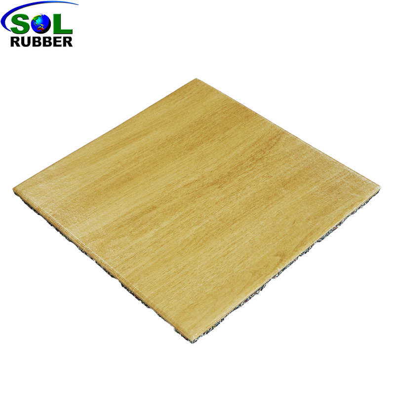Wood Grain Rubber Gym Flooring Tiles for Commercial Fitness Centers