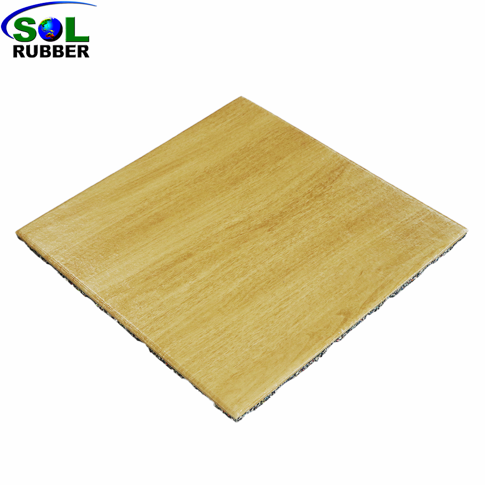 Wood Grain Rubber Gym Flooring Tiles for Commercial Fitness Centers