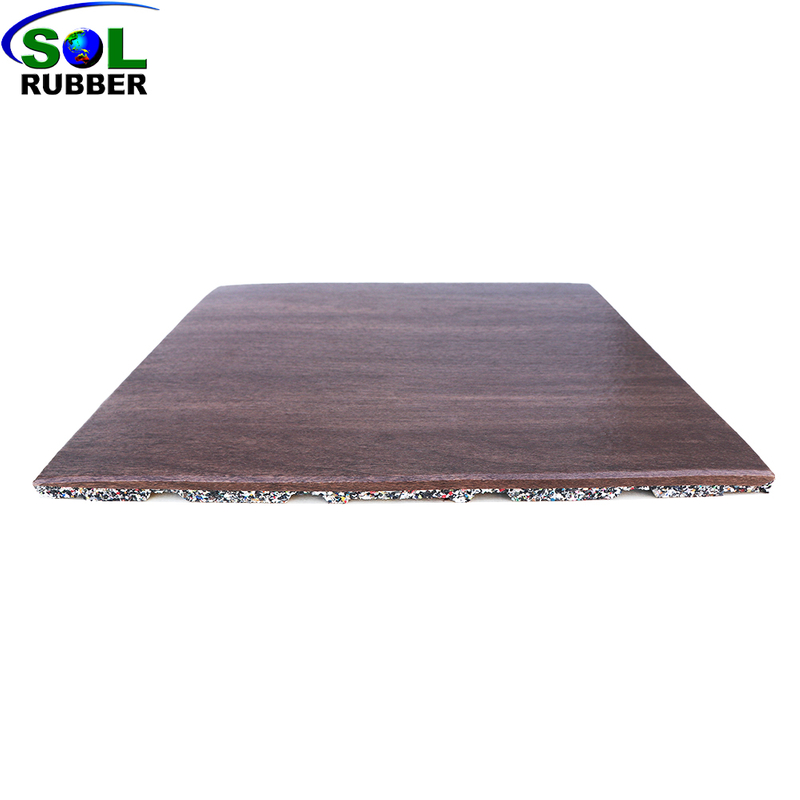 Wood Grain Odorless Absorption Gym Equipment Rubber Gym Floor Mat